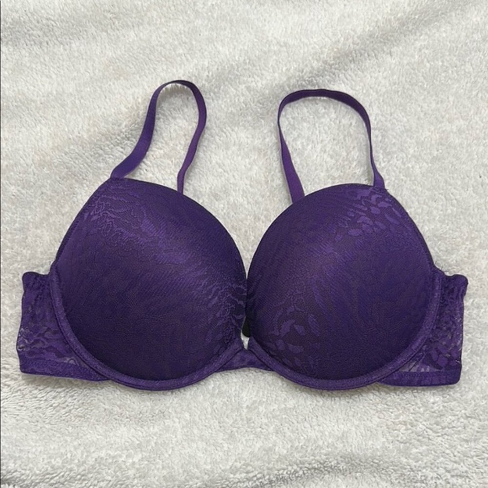 La Senza Remix Push Up Plunge Purple Lace Bra